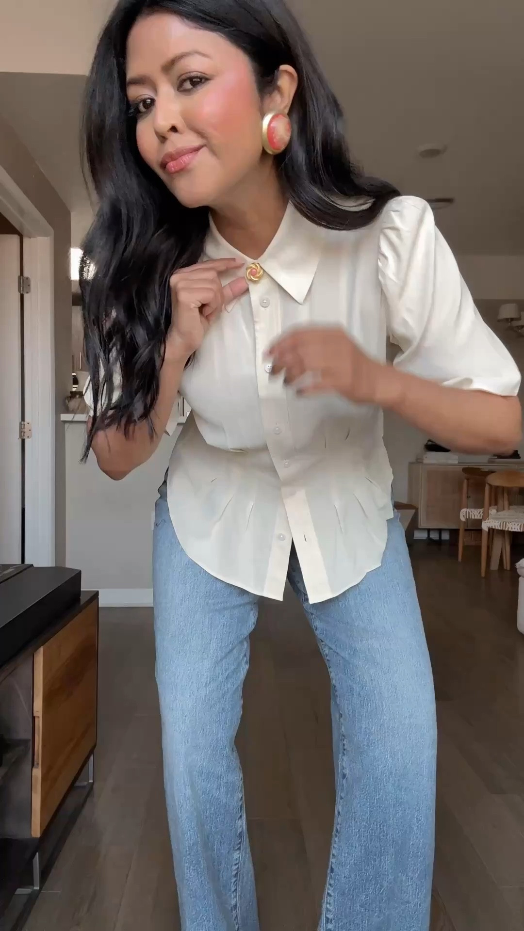 Top is 40% till Sunday , i’m wearing size extra small.￼ jeans are under $100 and they’re extremely comfortable mid rise. Wearing size 27.

#LTKootd #LTKSaleAlert #LTKgrwm