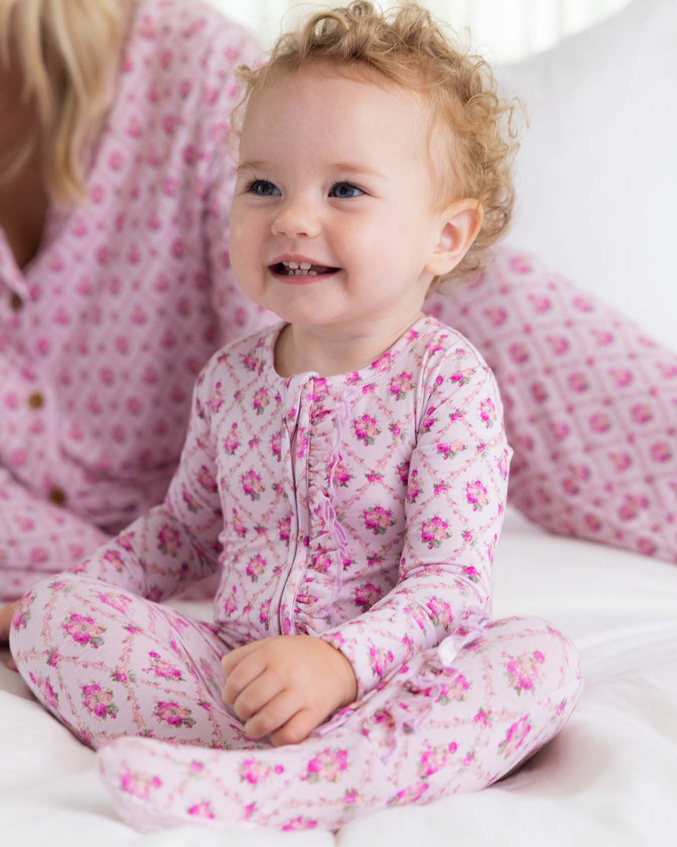 Caroline Ruffled Zippered Footie | LEV Baby