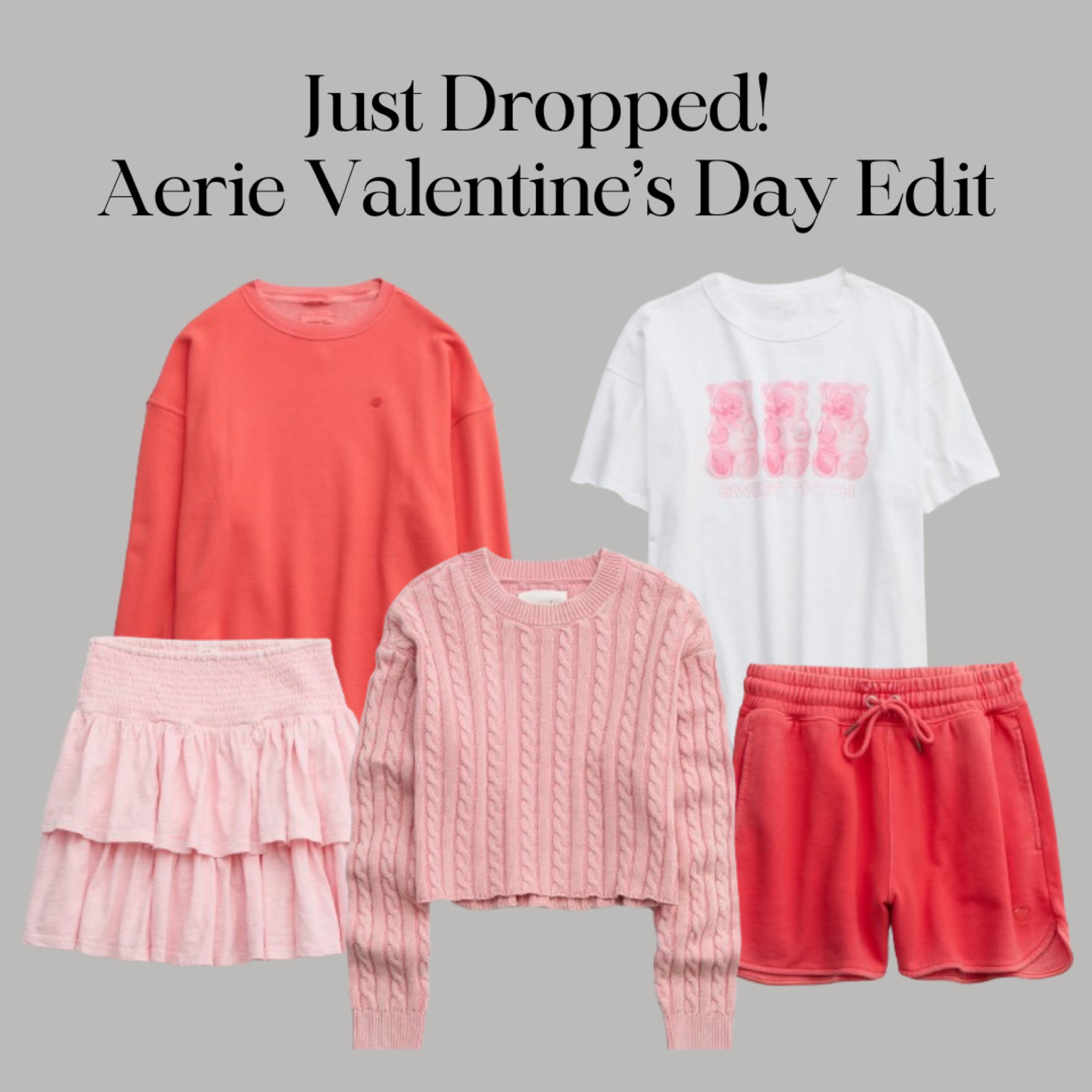 Aerie Valentine’s Day edit. New collection! 25 to 40% off.

Shirts, crewneck sweatshirt, tshirt, sweaters, shorts, skirts

#LTKsalealert #LTKstyletip #LTKGiftGuide