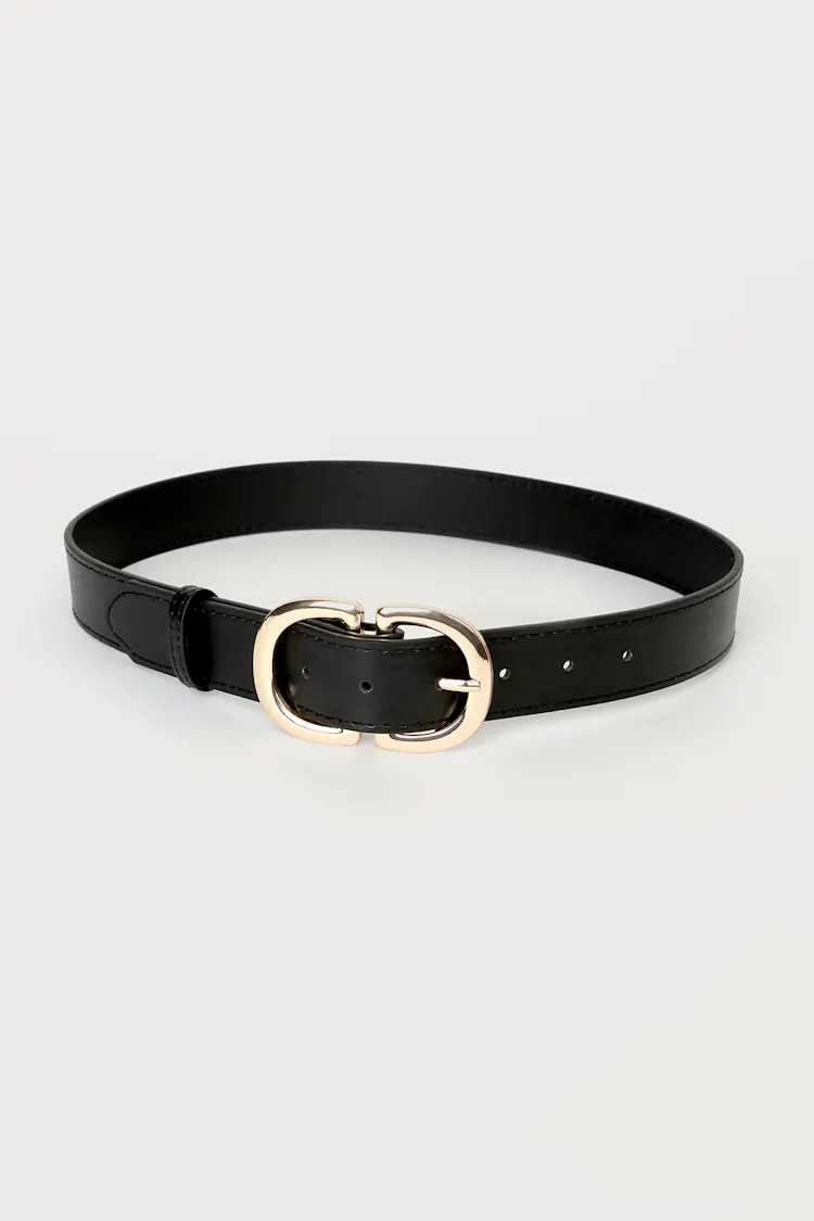Going Chic Black Double Buckle Belt | Lulus (US)