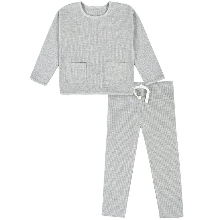 Modern Moments by Gerber Baby & Toddler Girls Waffle Top & Pant 2 Piece Outfit Set, (12M - 5T) | Walmart (US)