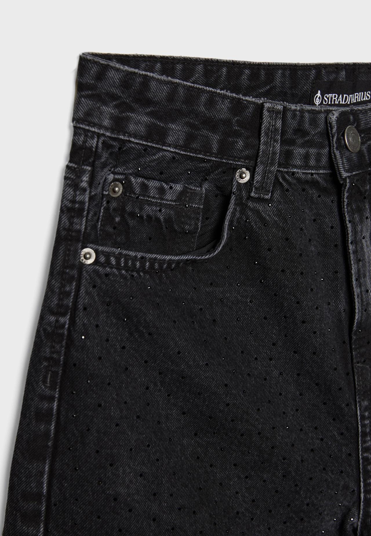 Denim shorts with rhinestones | Stradivarius (UK)