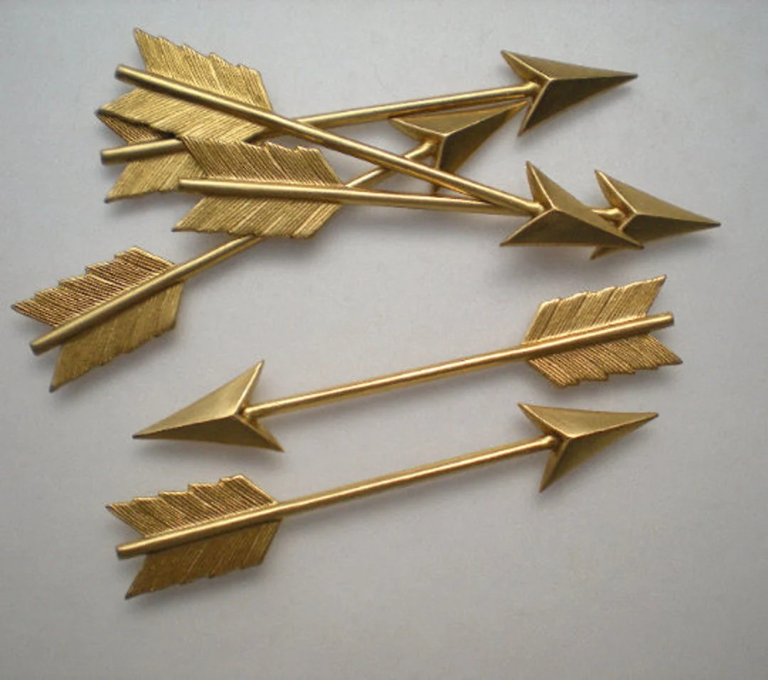 6 extra large brass arrow stampings ZI305 | Etsy (US)