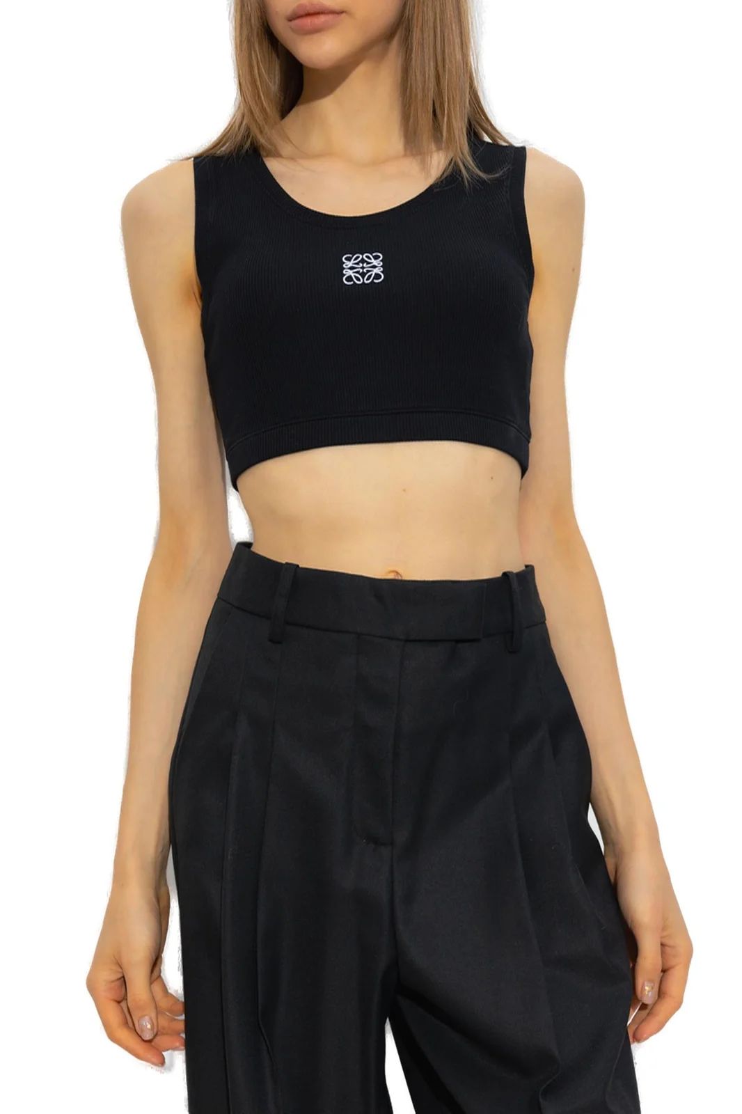 Loewe Logo-Embroidered Cropped Tank Top | Cettire Global