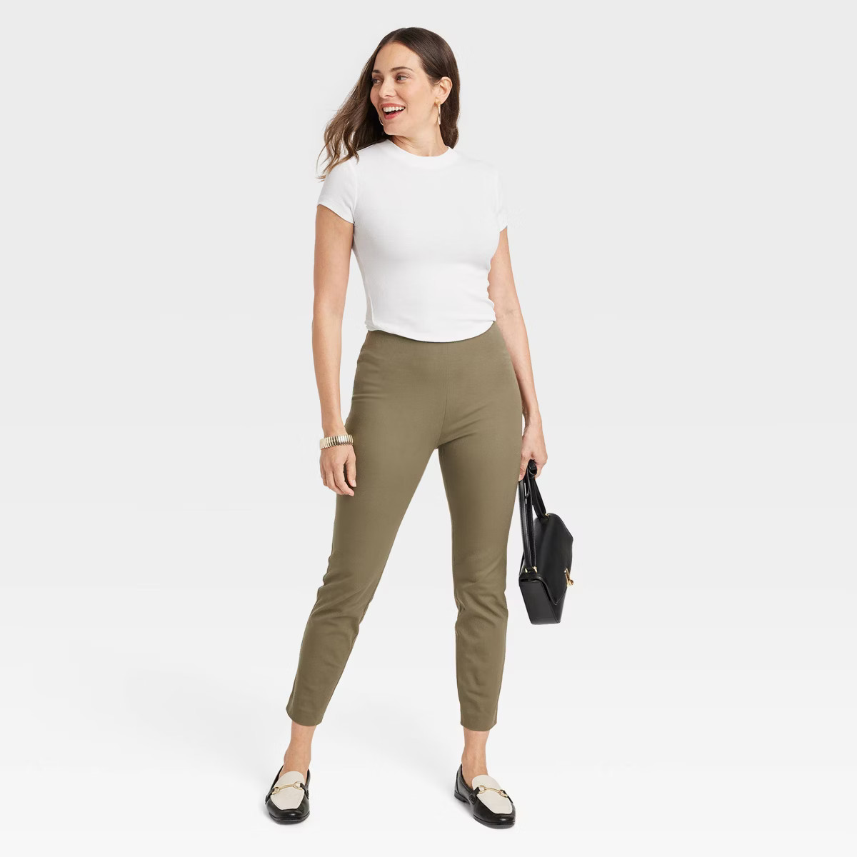 Women's Slim Fit Short Sleeve Ribbed T-Shirt - A New Day™ | Target