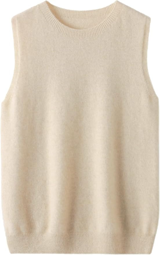 Women’s Sweater Vest Wool Basic Crewneck Knit Sleeveless Pullover Tank Top | Amazon (US)