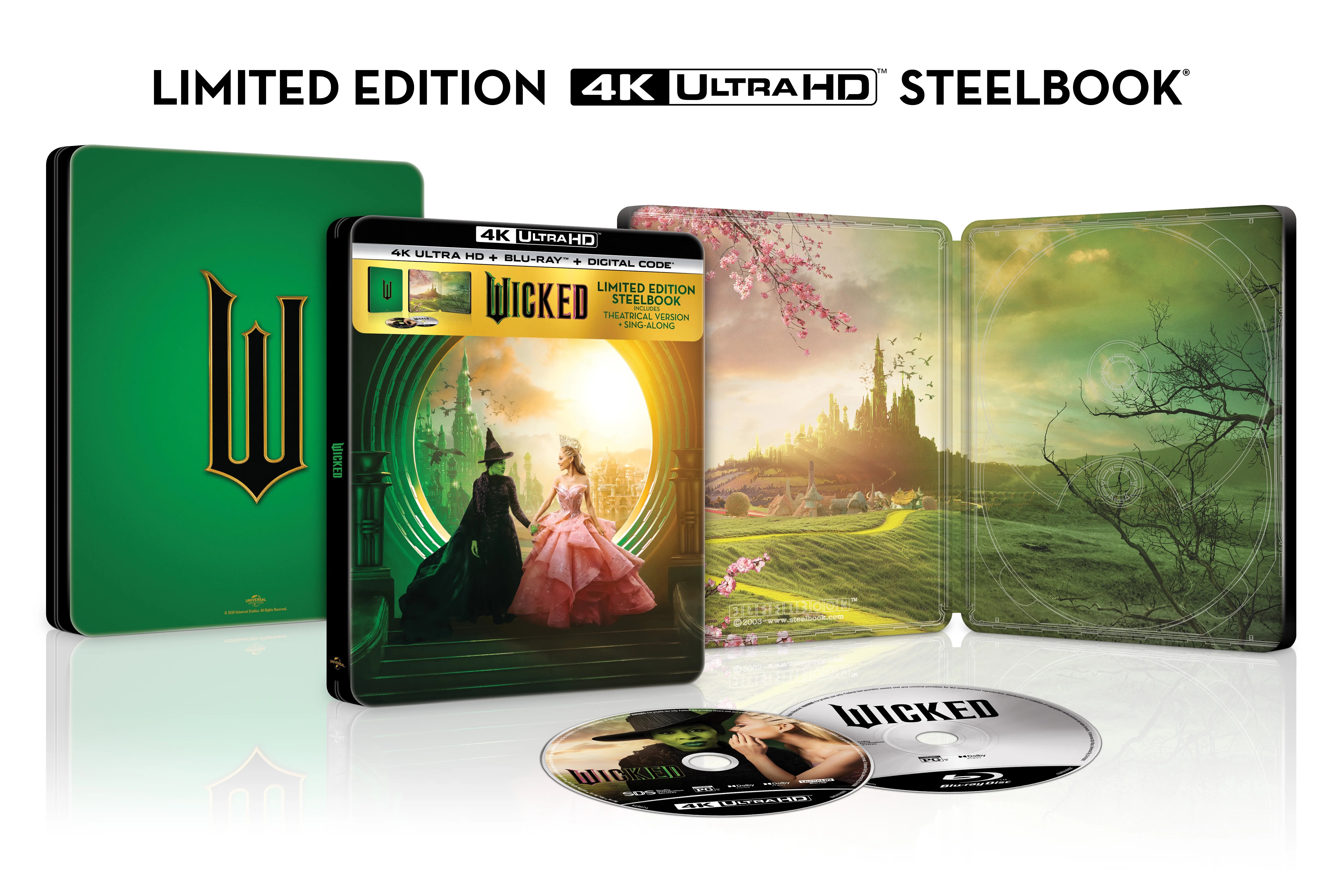 Wicked (Walmart Exclusive) (Steelbook) (4K Ultra HD + Blu-ray + Digital Copy), Musical, Universal | Walmart (US)
