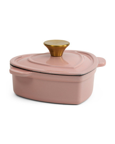 1Qt Cast Iron Heart Dutch Oven, Gold | TJ Maxx