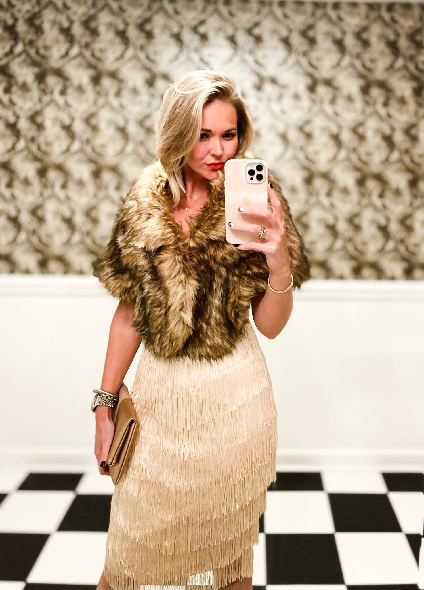 Dinner last night Prohibition style. Look at these bathroom floors and this wallpaper 🤩

#LTKunder100 #LTKunder50 #LTKsalealert