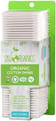 Cotton Swabs Organic by Sky Organics (Large pack of 500 ct.) Natural Cotton Buds, Cruelty-Free Co... | Amazon (US)