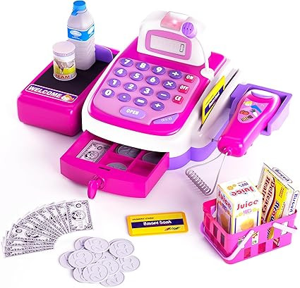 CifToys Cashier Toy Cash Register Playset | Pretend Play Set for Kids | Colorful Children’s Sup... | Amazon (US)