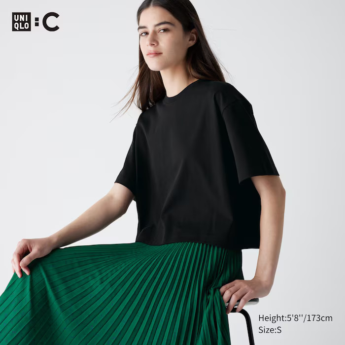 Cotton Oversized Cropped T-Shirt | UNIQLO (US)