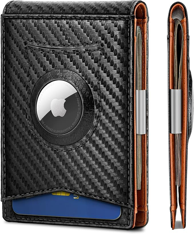 Mens Wallet For Airtag or Standard Use,KEMISANT Slim Front Pocket Wallet for Gift Men 11 Cards RF... | Amazon (US)