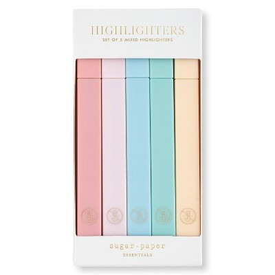 Sugar Paper Essentials 5ct Colored Highlighters | Target
