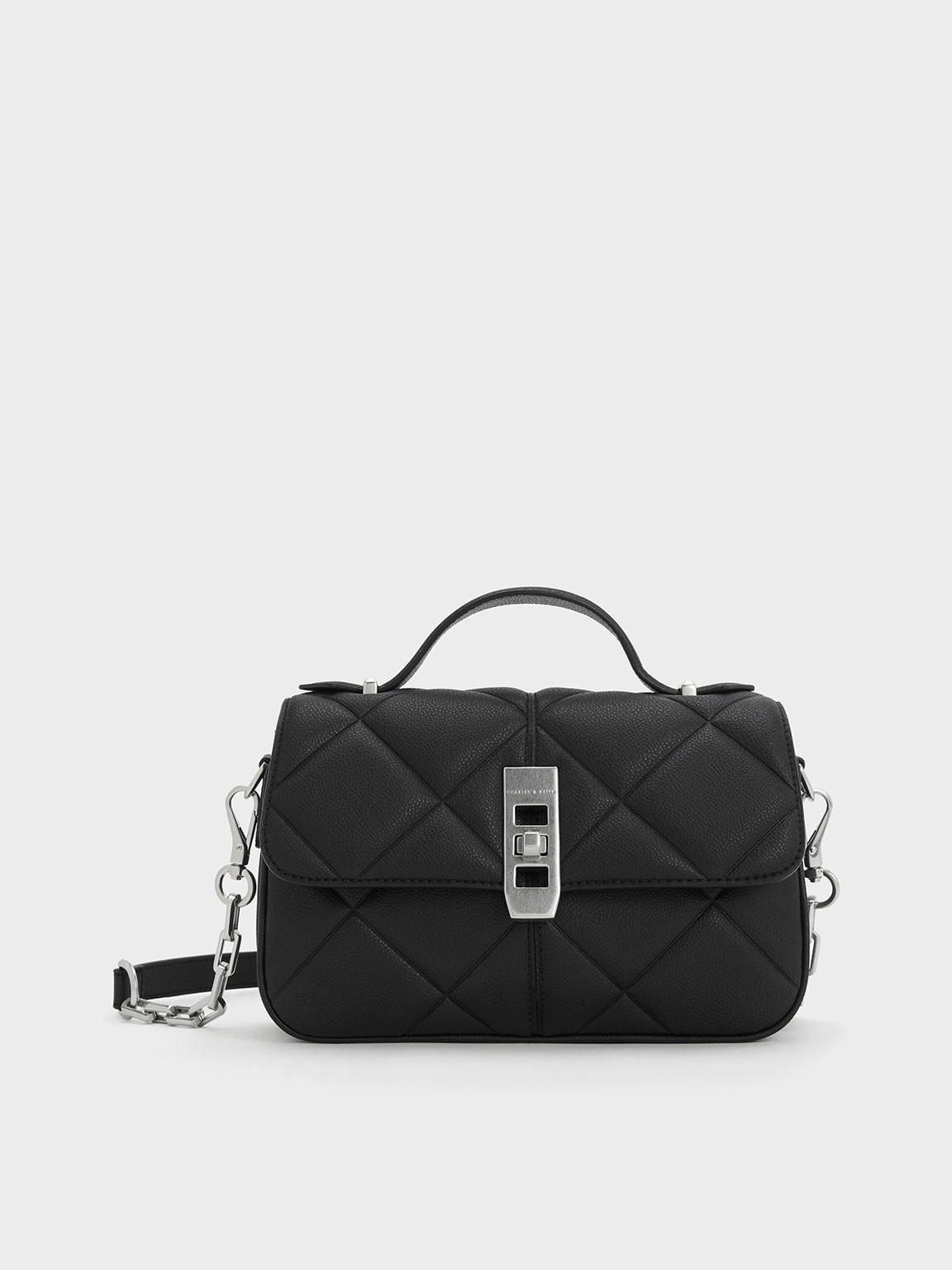 Anwen Quilted Top Handle Bag
 - Noir | Charles & Keith US