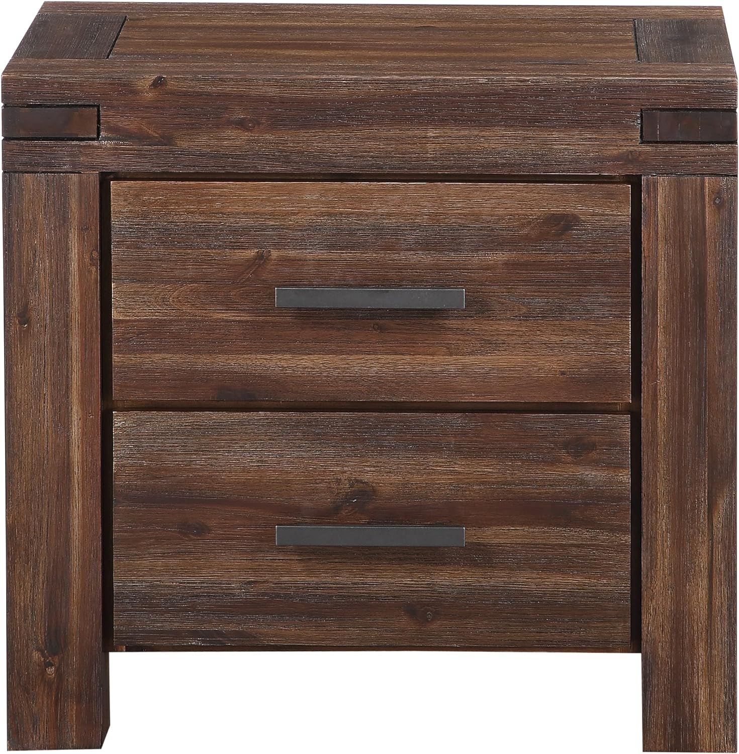 Modus Furniture Solid Wood Nightstand, 2-Drawer, Meadow - Brick Brown | Amazon (US)