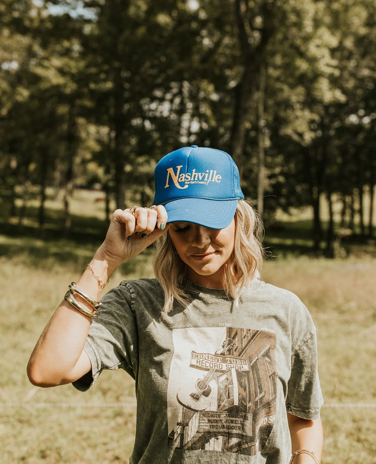 Nashville! Now That's Country Trucker Hat Blue | Premonition Goods