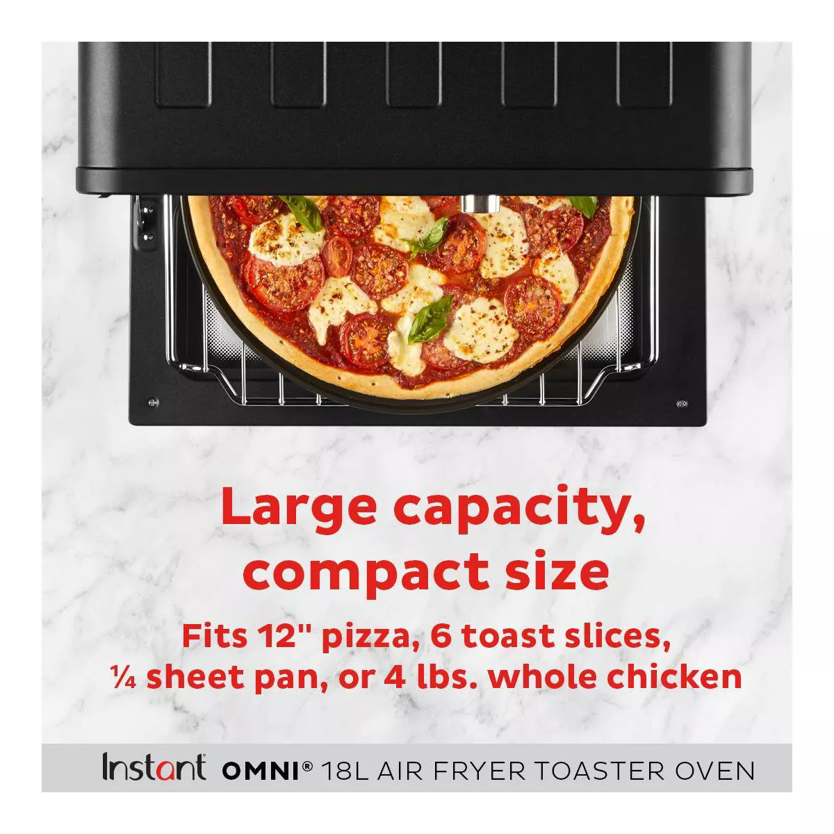 Instant Pot Omni 6-Slice Air Fryer Toaster Oven, Exclusive Bonus Pizza Pan Accessory: 1800W, Dish... | Target