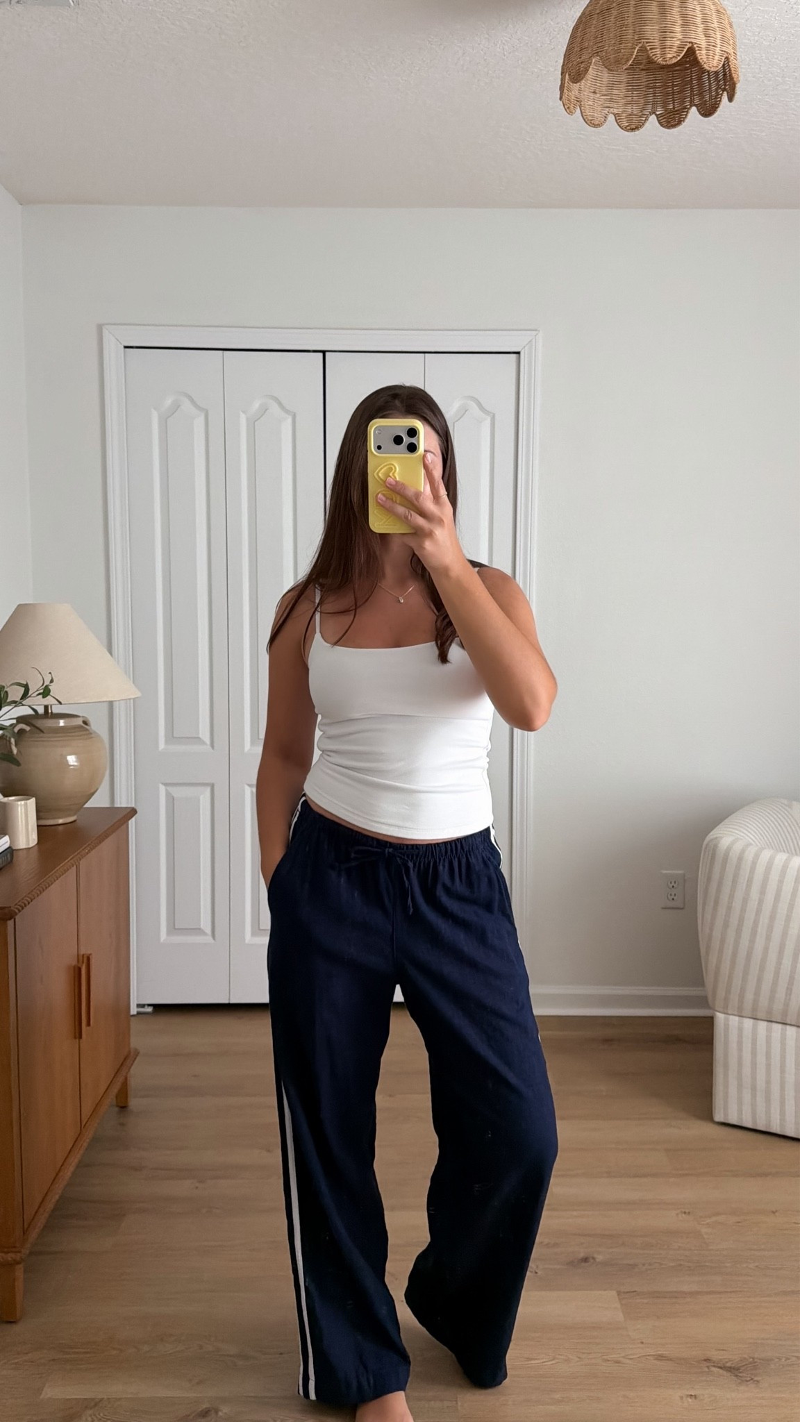 Relaxing at home! My favorite linen track pants. Wearing size small

#LTKootd