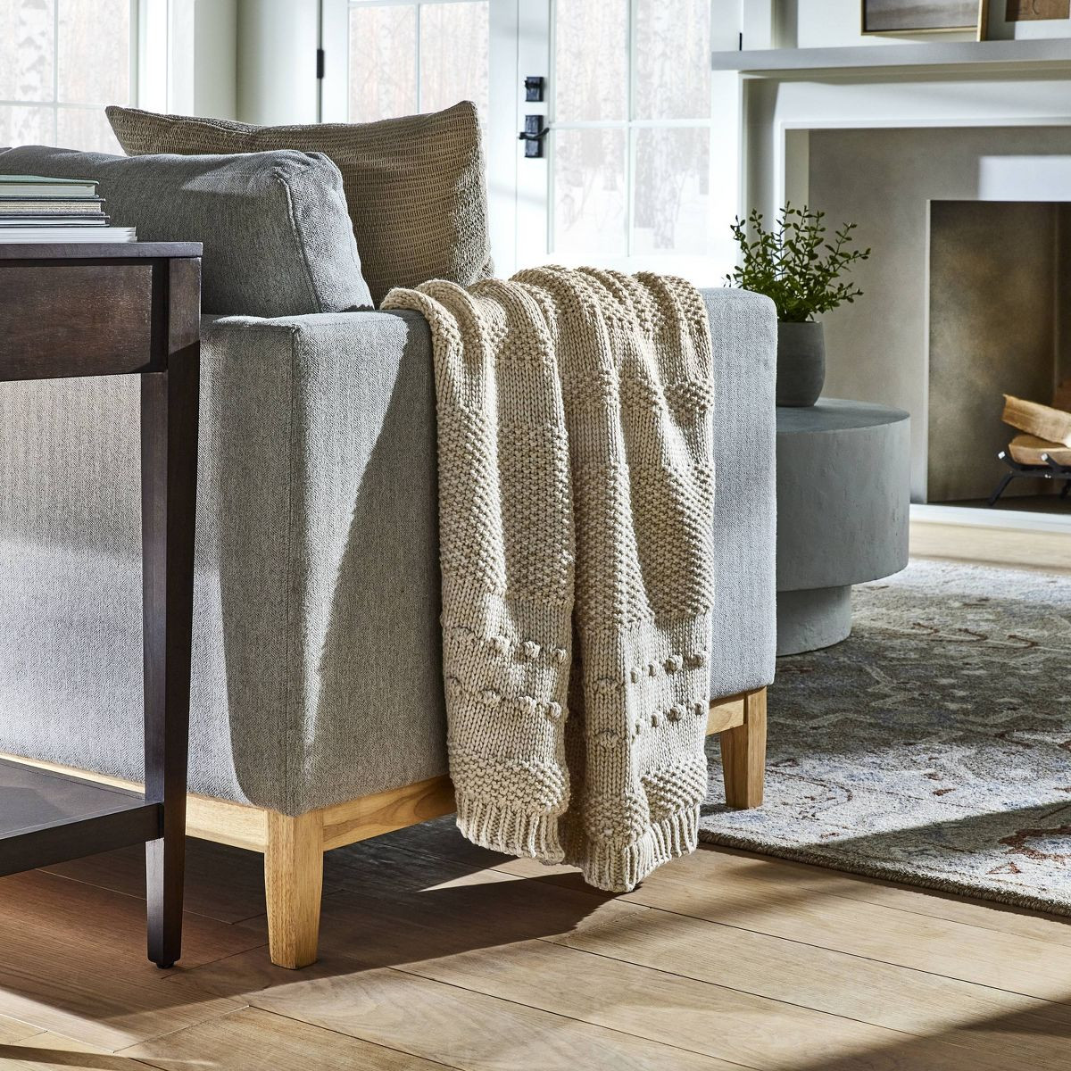 Bobble Striped Knit Throw Blanket - Threshold™ designed with Studio McGee | Target