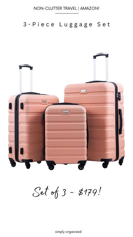 My 3-piece luggage set that I purchased a couple years ago during the prime sale - I love these! I’m traveling today with the mid-size and it’s great for a 5-day trip. Comes in all sorts of colors and you can also buy a set of two or more than three. Lots of options! 

#LTKTravel #LTKKids #LTKFamily