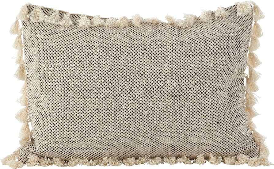LIFESTYLE Moroccan Design Tassel Fringe Cotton Down Filled Throw Pillow | Amazon (US)