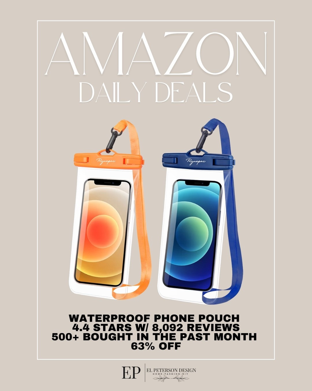 Amazon Daily Deals
Waterproof cell phone pouch

#LTKSaleAlert