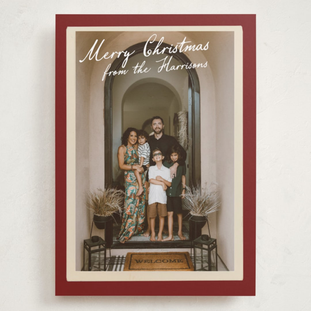 "Vintage photo card" - Customizable Grand Holiday Cards in Red by Maja Cunningham. | Minted