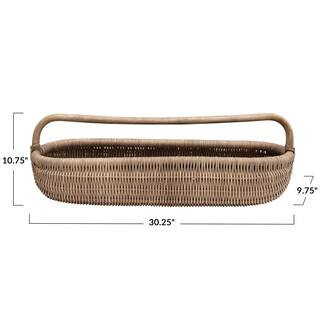 Hello Honey® Natural Hand-Woven Rattan Basket with Handle | 30" x 10" x 11" | Michaels® | Michaels Stores