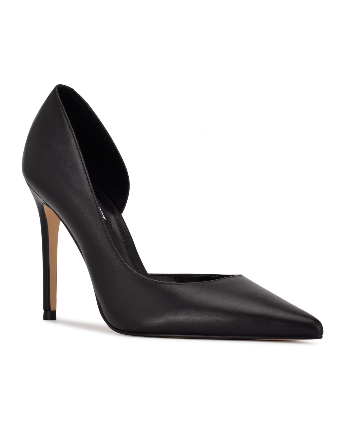 Nine West Women's Folowe d'Orsay Stiletto Pumps - Black Leather | Macy's