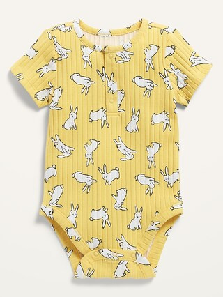Unisex Rib-Knit Henley Bodysuit for Baby | Old Navy (US)