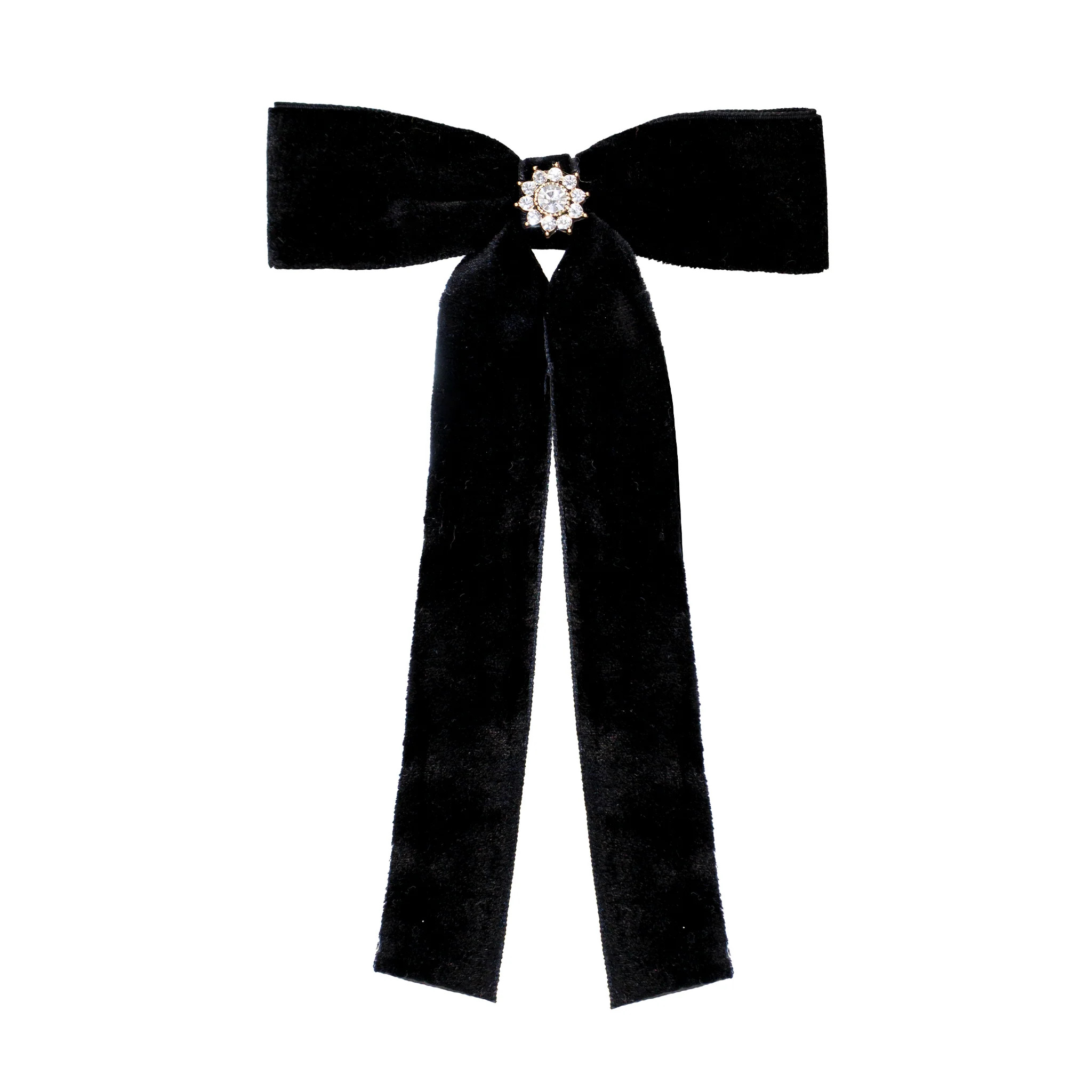 Iconic Velvet Bow Barrette in Noir | Emi Jay