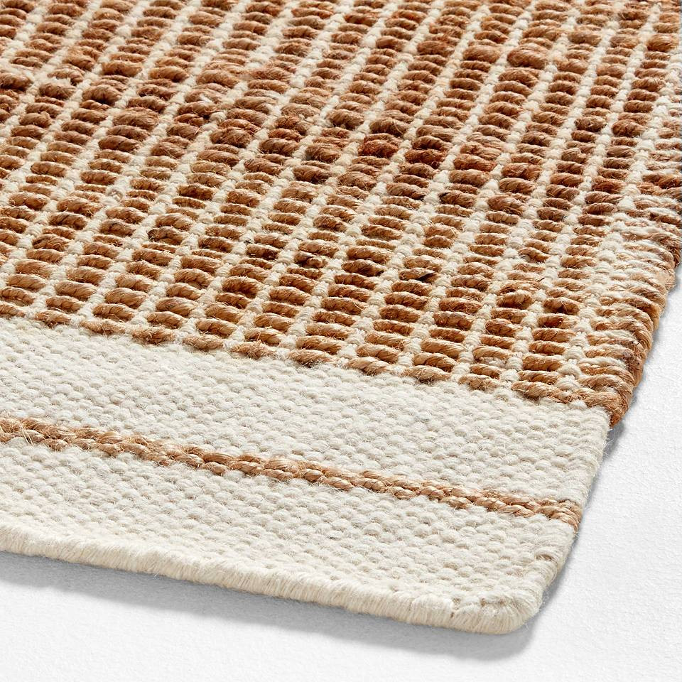 Santa Cruz Jute/Wool Blend Black Border Area Rug 8'x10' + Reviews | Crate & Barrel | Crate & Barrel