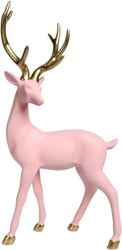 December Diamonds Pink Christmas - Light Pink Deer with Gold Antlers - Delicate and Beautiful Dee... | Amazon (US)