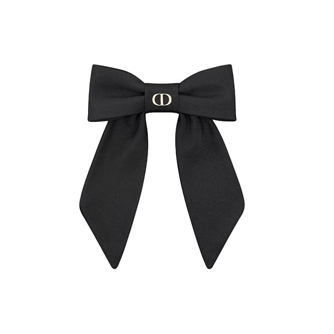 Black Bow Hair Clip, Fabric Ribbon Barrette, Long Tail Design | Amazon (US)