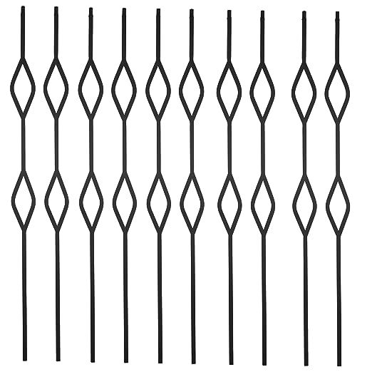 S06-Wrought Iron Balusters - Decorative Metal Balusters for Decks – Spiral Stair Railing - 1/2-... | Amazon (US)