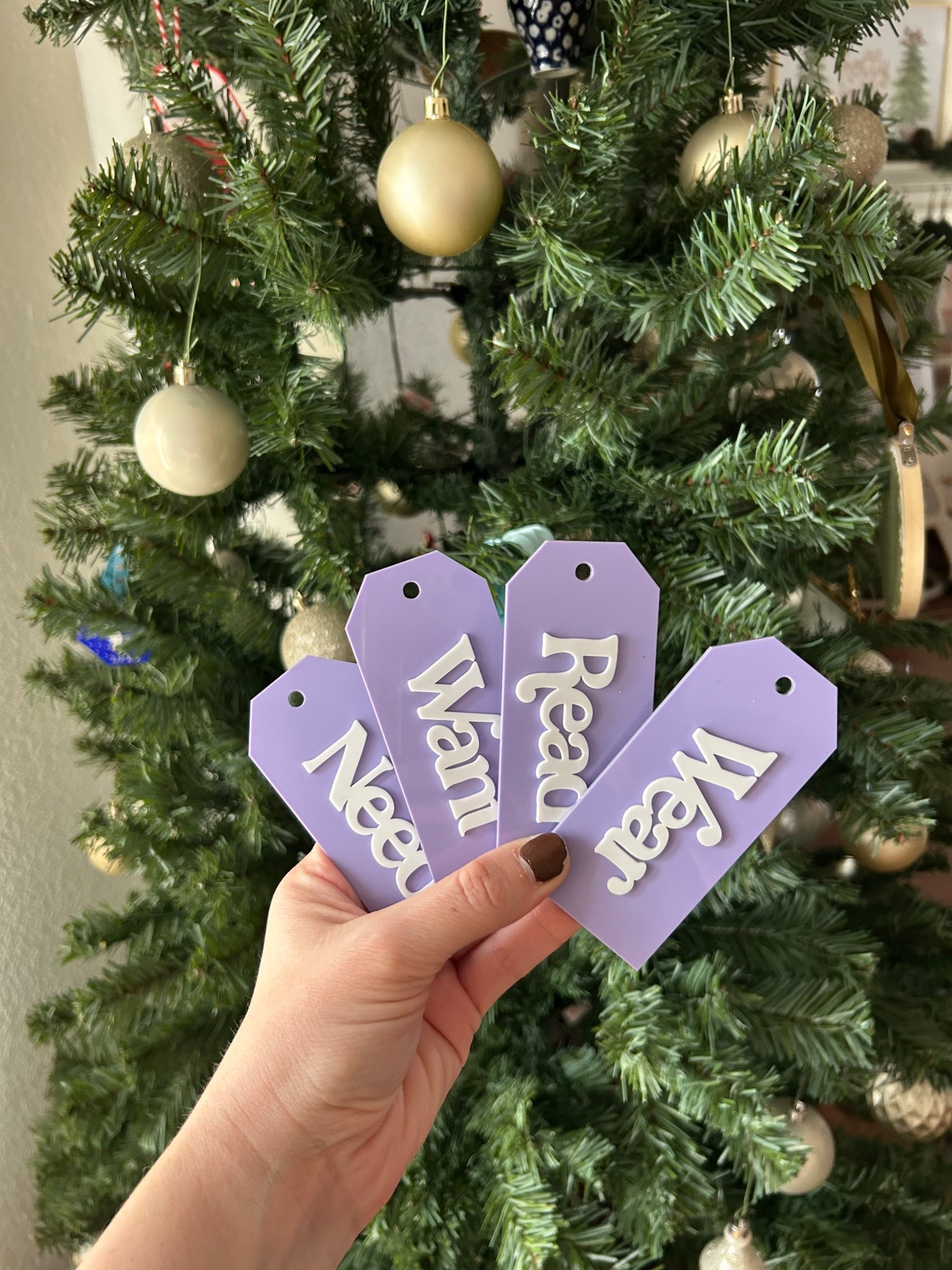 Acrylic Holiday Gift Tags
Color: Lilac
Want, need, wear, read christmas

#LTKKids #LTKHoliday #LTKGiftGuide