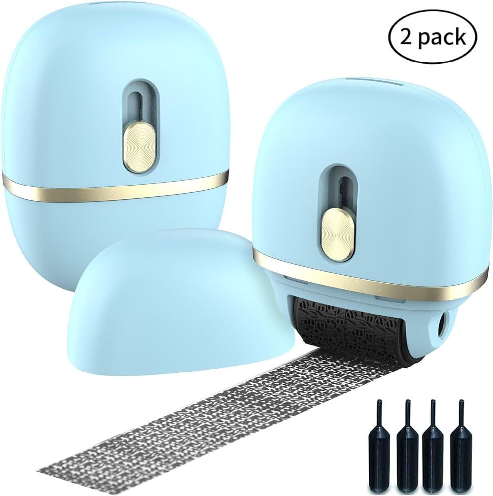 Lomil Identity Protection Roller Stamps 2 Pack - Confidential Roller Stamp with 4 Refills - Wide ... | Amazon (US)