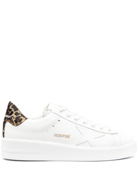 leopard print-detail lace-up trainers | Farfetch (US)