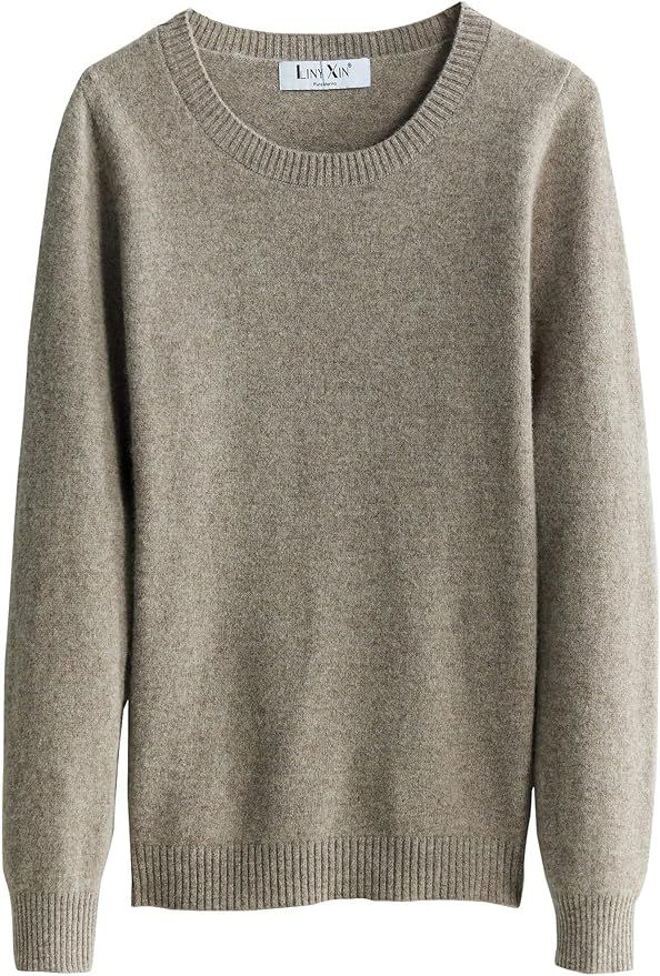 LINY XIN 100% Merino Wool Sweater Women Fall Winter Warm Soft Lightweight Knitted Pullover Crewne... | Amazon (US)