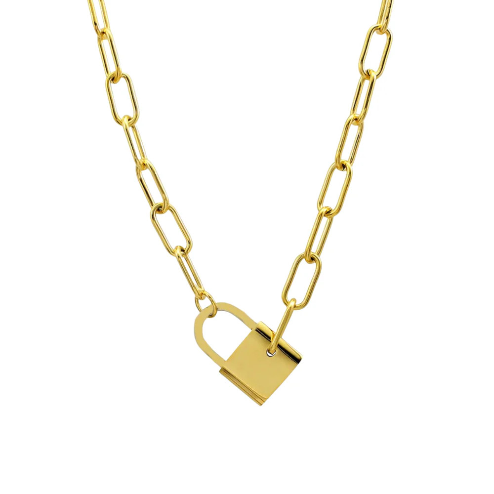 Nora Custom Engraved Padlock Necklace | Ahava Jewels