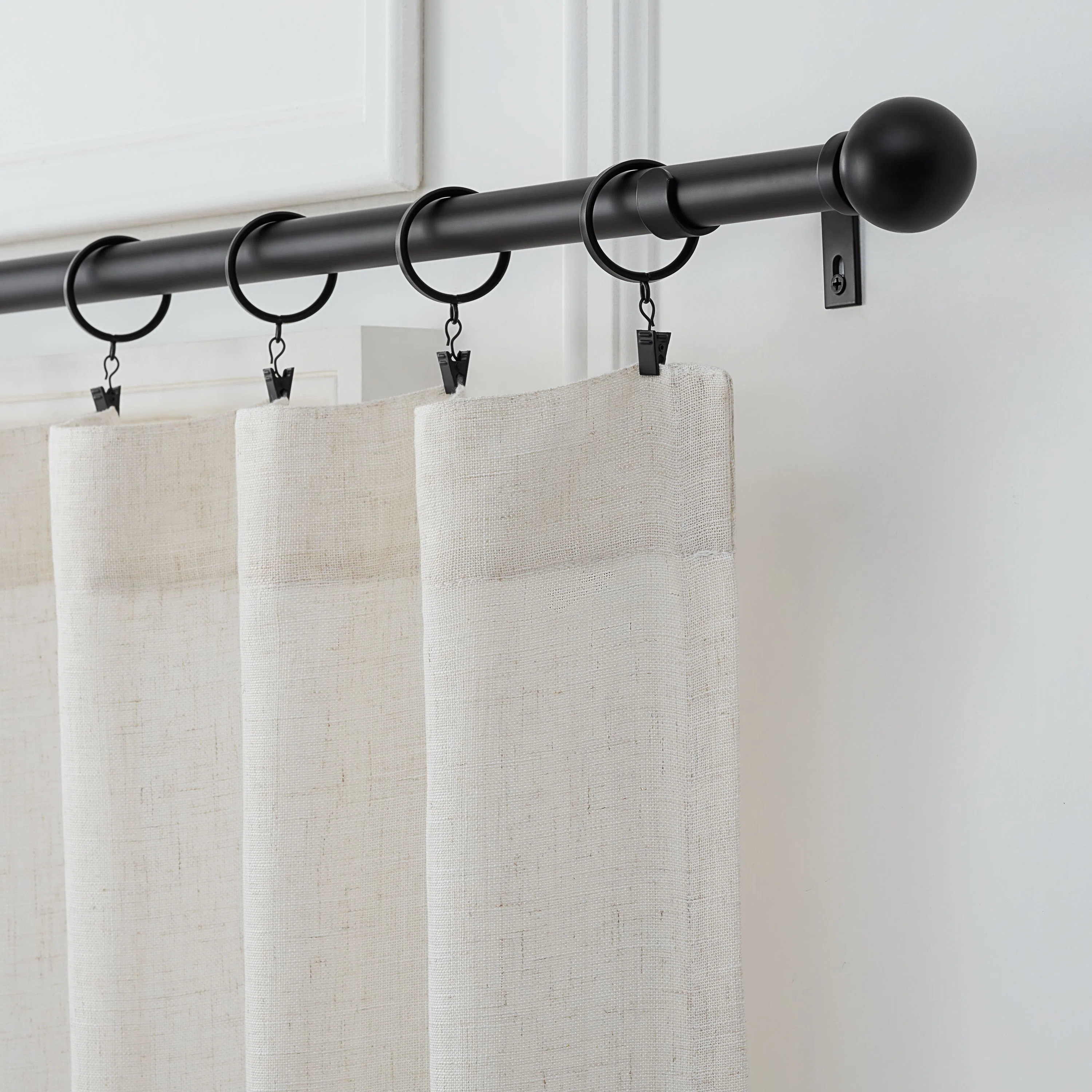 Mode Premium Collection 1 Diameter Curtain Rod Set with Modern Ball Finials and Steel Wall Mounte... | Wayfair North America