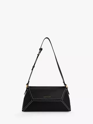 CHARLES & KEITH Nasrin Faux Leather Shoulder Bag, Black | John Lewis (UK)