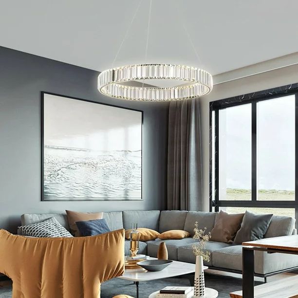 Modern Large Chandelier Crystal Ring Ceiling Light Living Room Lighting Fixture Luxury Crystal Ro... | Walmart (US)