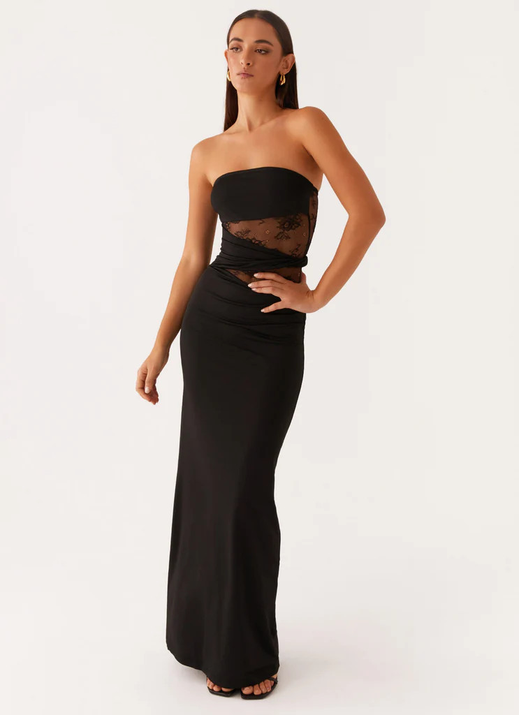 Karma Strapless Maxi Dress - Black | Peppermayo (Global)