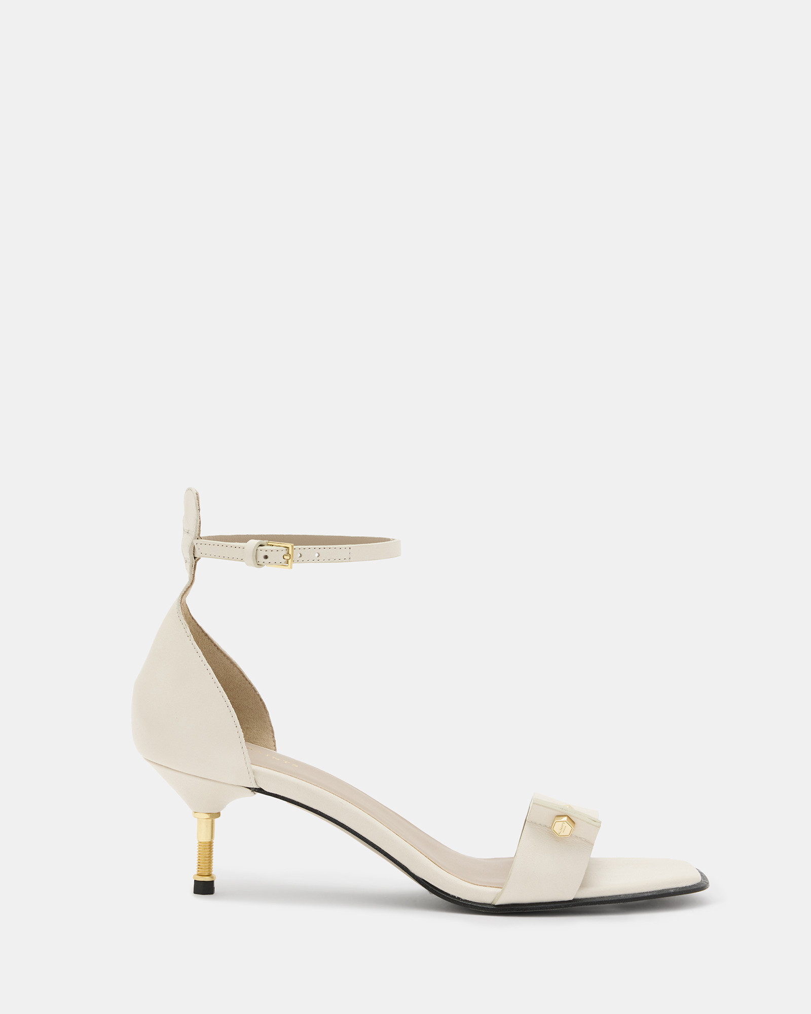 Gloria Screw Heeled Leather Sandals | AllSaints US
