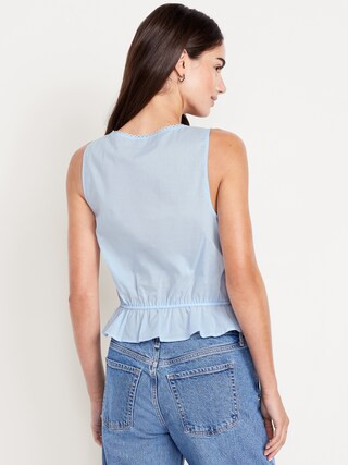 Tie-Waist Lace-Trim Top | Old Navy (US)