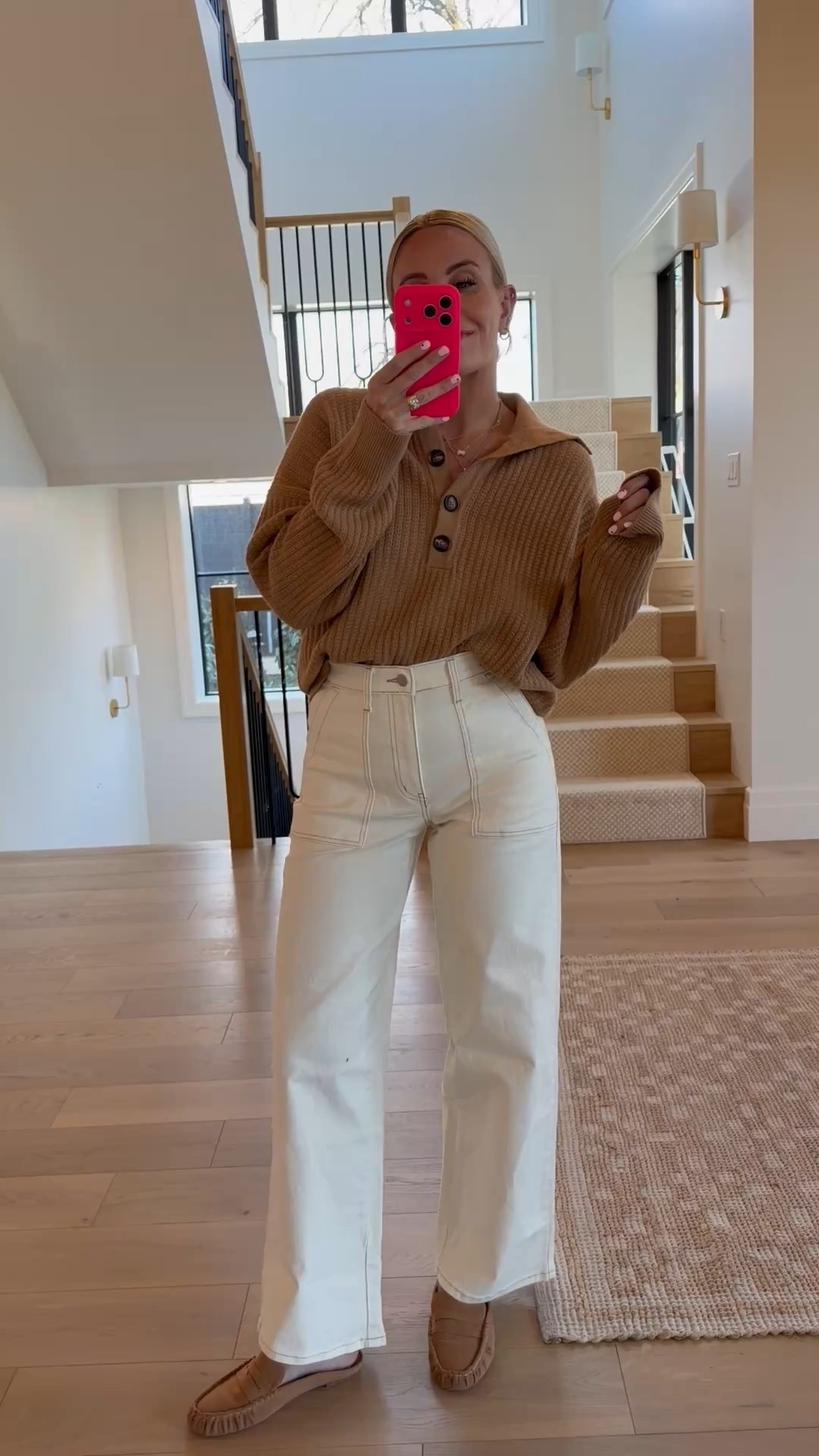 The cutest Walmart outfit. I did a size large in the sweatshirt and a size 4 in the pants!