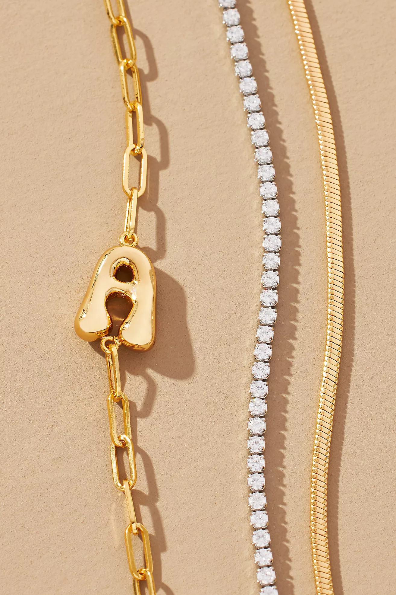 Bubble Letter Monogram Bracelets, Set of 2 | Anthropologie (US)