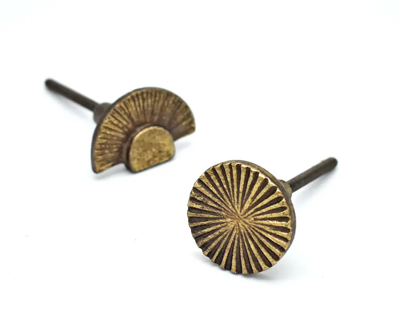 Antique Art Deco Fan Kitchen Handles and Knobs, Cabinet Door Handles, Antique Drawer Knobs and Ha... | Etsy (US)